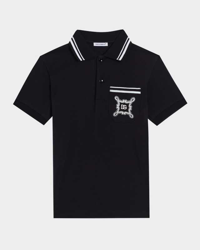 Boy's Bandana-Inspired Logo-Print Polo Shirt, Size 8-14